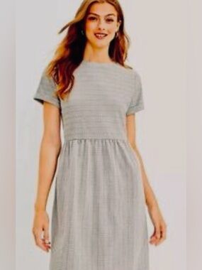 LOFT Gray Striped Dress
